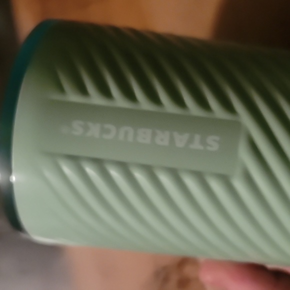 Starbucks Swirled Metal Light Green Tumbler Cup Venti - Picture 3 of 9